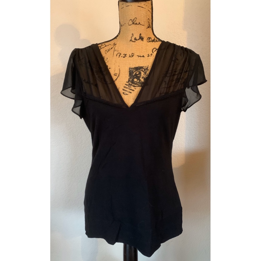 Express Women’s Large Black Sheer Modal Blouse